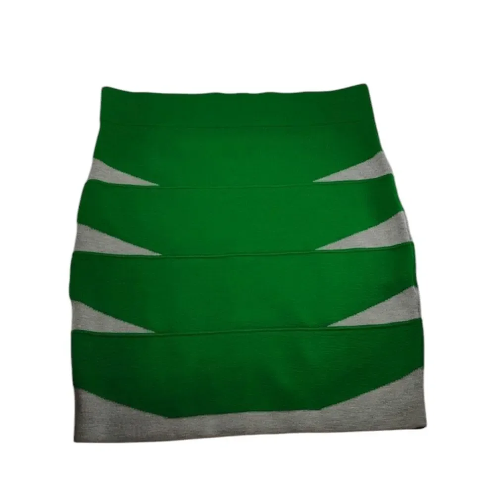 Lucy & Co. Green and Gray Sweater Mini Skirt Size M/L NWT